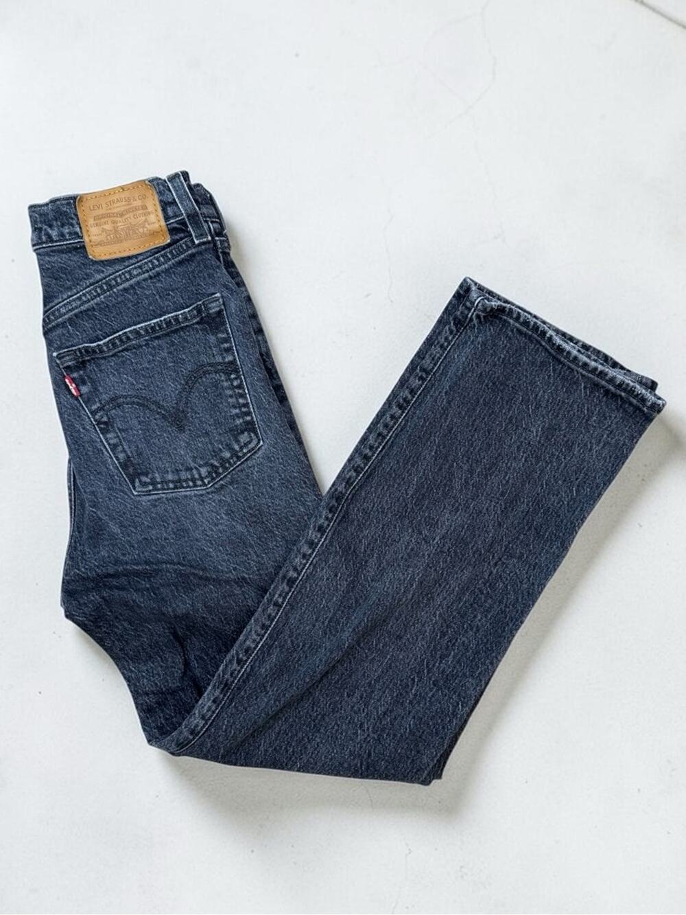 Levi's Ribcage Straight Ankle Black Denim Jeans Size 25